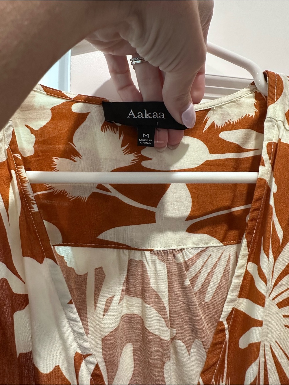 Aakaa Rust & White Floral Wrap Maxi Dress - Picture 4 of 5